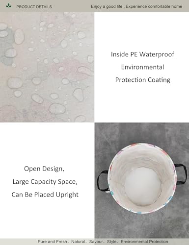 Round Butterfly Laundry Hamper Waterproof Fabric Home Storage - Image 5