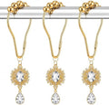 12PCS White Gem Shower Curtain Hooks, Elegant Bathroom Decor by Koveni