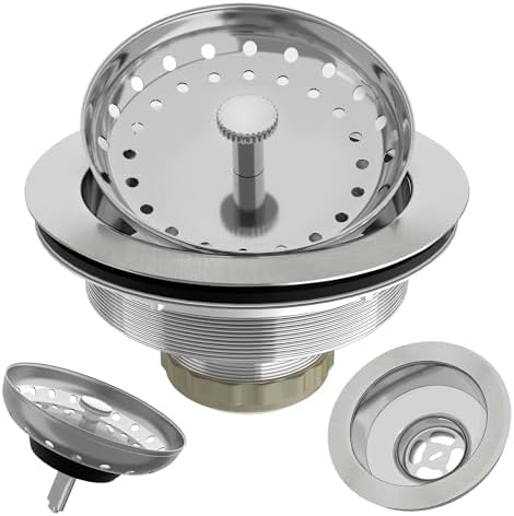 Kitchen Sink Drain 3-1/2 Inch Brushed Stainless Steel Sink Drain Strainer by Exakey