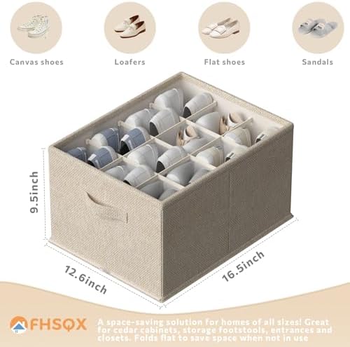 FHSQX 2 Pack Shoe Organizer for Closet, Foldable Shoe Organizer, Fits up to 24 - Image 3