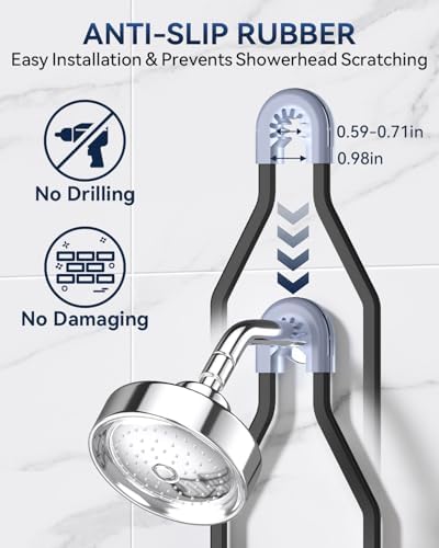 YASONIC Never Rust Shower Caddy Hanging, Aluminum Shower Racks - Image 6