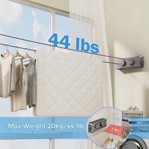 Retractable Clothesline, 16.7 Ft Heavy-Duty 44 lb Laundry Line - Image 4