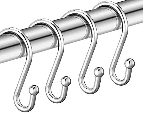 Silver Shower Curtain Hooks, Rust Proof Shower Curtain Rings by CHICTIE