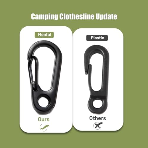 Portable Travel Clothesline Cord, Caudblor Adjustable 33ft Camping Clothes line - Image 4