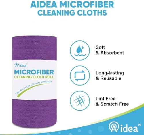AIDEA Microfiber Cleaning Cloth Roll-50PK, Reusable Paper Towels 11.5×11.5" - Image 3