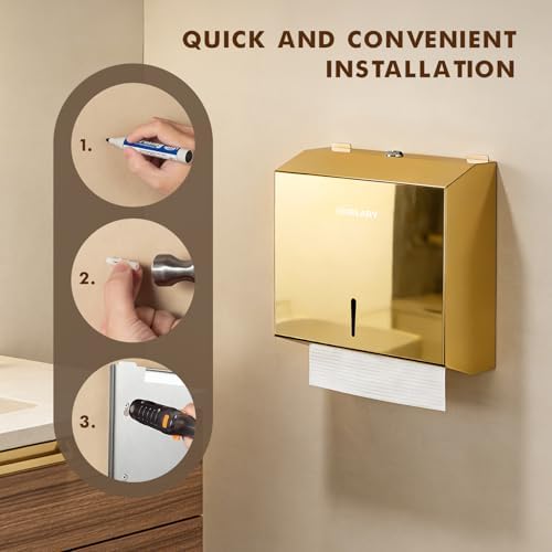 Gorlary Paper Towel Dispenser Wall Mount Commercial, Large Capacity - Image 2