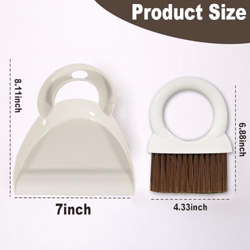 Round Handle Brush and Dustpan Set Small Broom & Dustpan Portable Handheld - Image 6