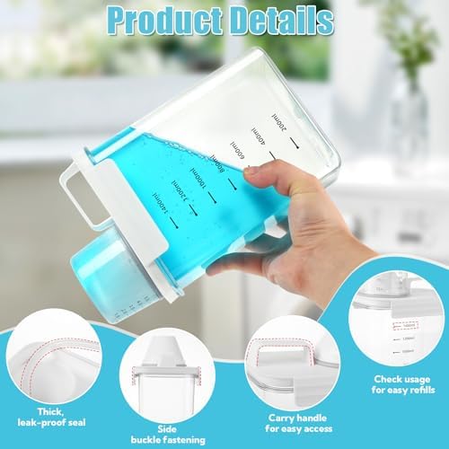 4 Pack Laundry Detergent Dispenser 61oz Plastic Liquid Detergent Dispenser - Image 3