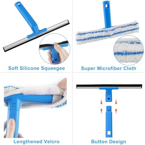 Mitclear Window Cleaner Tool, Long Handle 57'', Clean Widows Car Windshield - Image 4