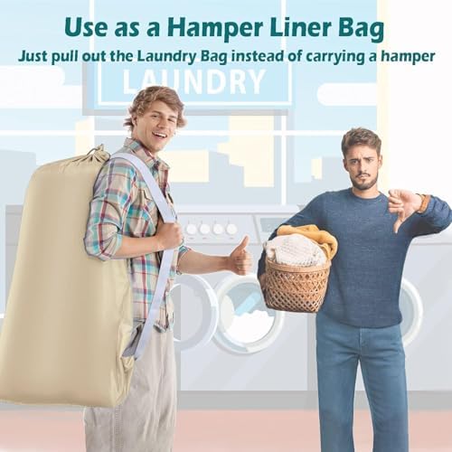 Coomee Heavy Duty Laundry Bag, 2 Pack XXL Nylon Laundry Bags - Image 4