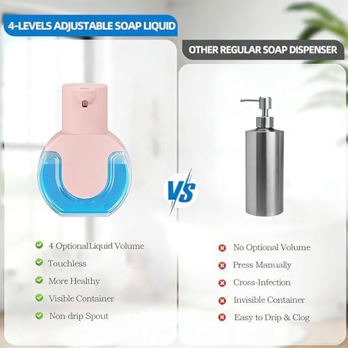 2 Pack Automatic Liquid Soap Dispenser Touchless, 15oz/420ml Rechargeable Hand - Image 5