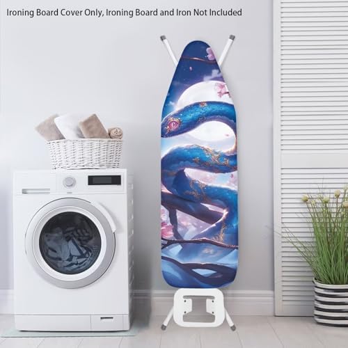 Snake Print Ironing Board Cover, 15x54 Inch Standard Pink Cherry Flower Moon - Image 3