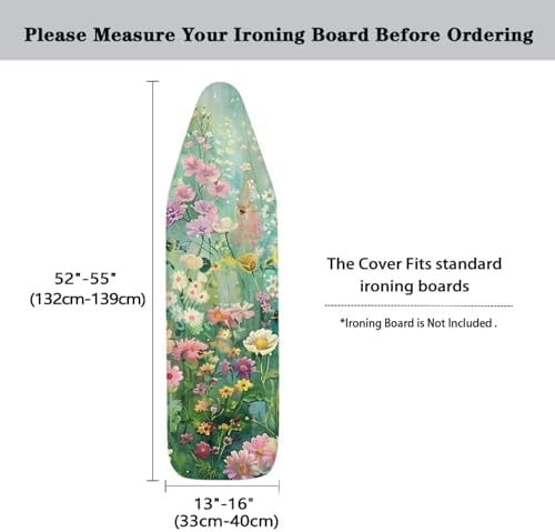 Green Flowers Ironing Board Cover and Pad Standard Size Durable Iron Board - Image 6