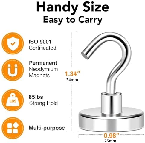 MIKEDE Magnetic Hooks 85Lbs Heavy Duty Magnets - Image 4