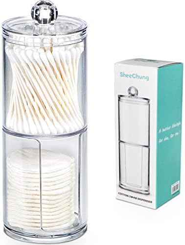 SheeChung 2 Pack Acrylic Stackable Cotton Round Holder by SheeChung