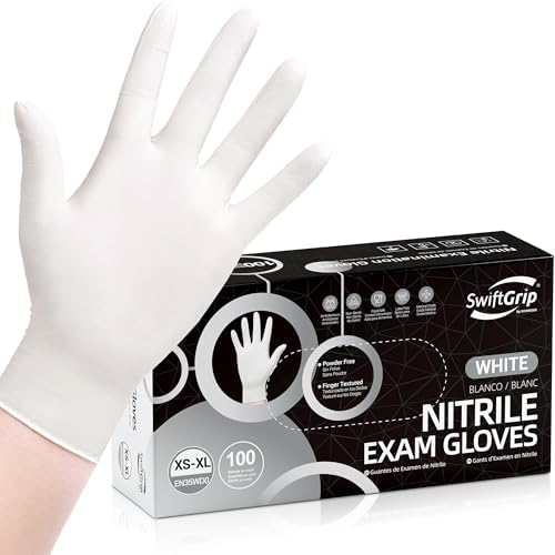SwiftGrip Disposable Nitrile Exam Gloves, Box of 100, Cooking & Esthetician by SwiftGrip