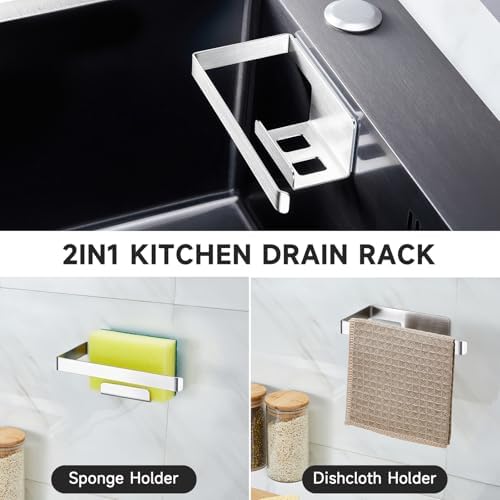 Sponge Holder for Kitchen Sink, Adhesive Dishcloth Holder, Dish Sponge Kitchen - Image 3