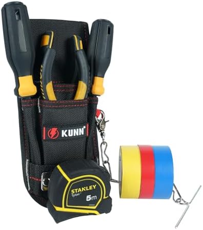KUNN Small Tool Pouch with Belt Clip, Utility Tool Organizer with Tape Measure by KUNNWORKGEAR