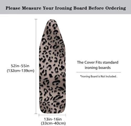 Black Leopard Print Ironing Board Pad and Cover Standard Ironing Board Cover - Image 5