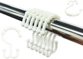 Resze 12 PCS White Double Shower Curtain Hooks, Plastic Shower Curtain Ring by Resze