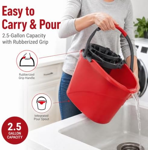 Quick Wring Hands-Free Mop Bucket – 2.5 Gallon - Image 4