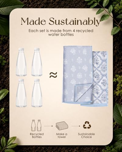 Miss Adola Reversible Microfiber Kitchen Towels Set of 2, Toile Elegance - Image 2