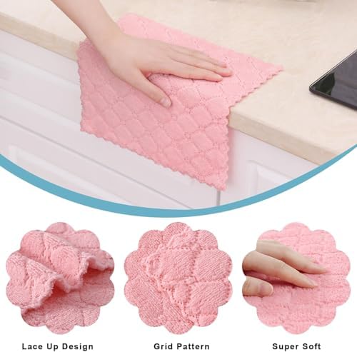 Homaxy 12 Pack Super Soft & Absorbent Dish Cloths - Image 2