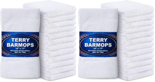 GREEN LIFESTYLE Terry Bar Mops 14" x 17" 24 Pack by GreenLifeStyle