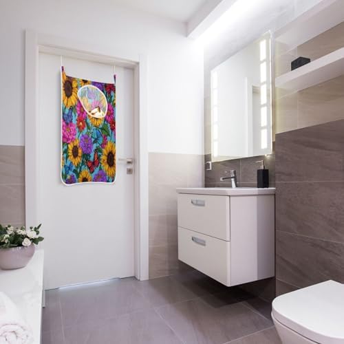 1PC Hanging Laundry Hamper Bag Over the Door Laundry Hamper Wall Hamper Large - Image 7