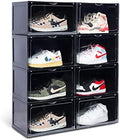 XL clear shoe storage boxes stackable, 8 Pack Large Shoe Boxes Clear Plastic by OMOPINSHOEBOX