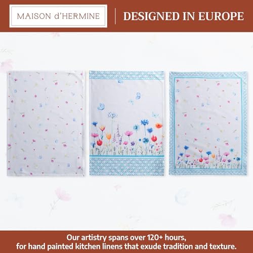 Maison d' Hermine Kitchen Towels Set of 3 Reusable 100% Cotton 27.50" x 20" - Image 2