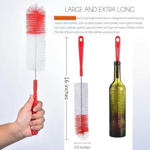 ALINK 8-Pack Red Bottle Brush Cleaner Set - Image 2