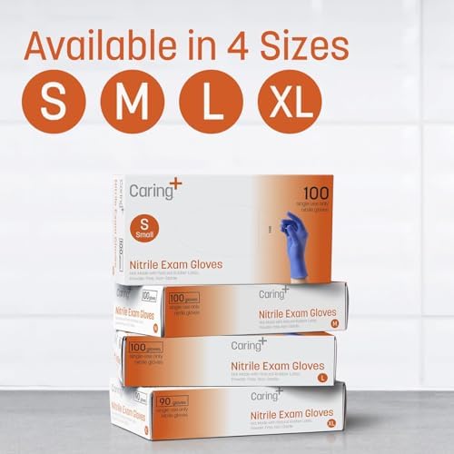 Caring Nitrile Exam Gloves, Powder-Free, Disposable Gloves - Image 4