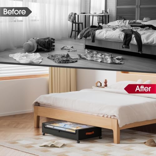 Yecaye Under Bed Storage with Wheels 60L, 2 Pack Under Bed Storage Containers - Image 6
