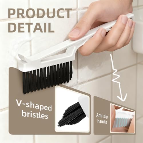 CLEANGOR Grout Cleaner Brush V Shape, Stiff Grout Cleaning Brushes - Image 3