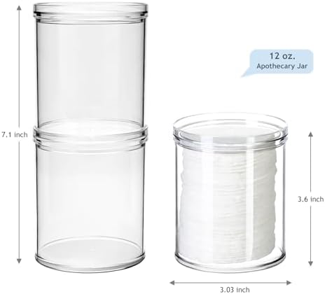 SheeChung 2 Pack 10oz Stackable Clear Qtip Holder - Image 6