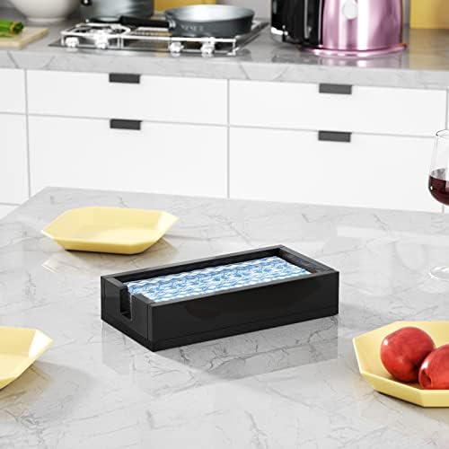 HIIMIEI Acrylic Bathroon Napkin Holder, Disposable Hand Towels Tray（Black） - Image 7
