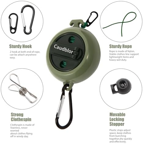 Portable Travel Clothesline, 33ft Camping Clothes line - Image 2