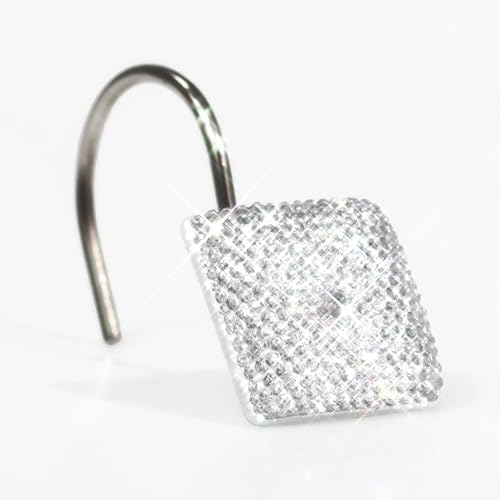 Clear Bling Shower Curtain Hooks: Christmas Bathroom Curtain Rings - Image 2