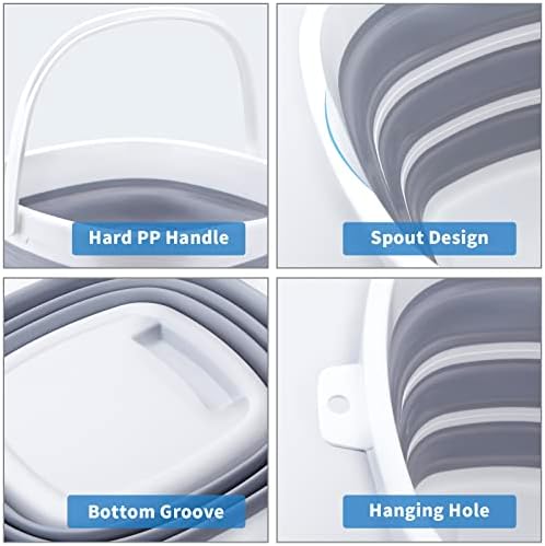 2 Pack Collapsible Buckets 10L 2.6 Gallon Cleaning Bucket Mop Bucket Folding - Image 4