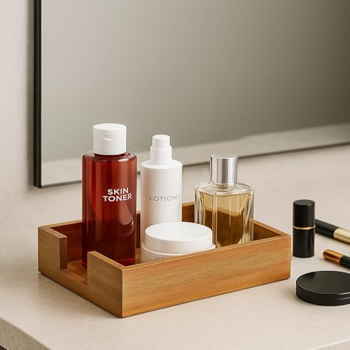 Acacia Wood Paper Hand Guest Towel Holder Tray - Image 4