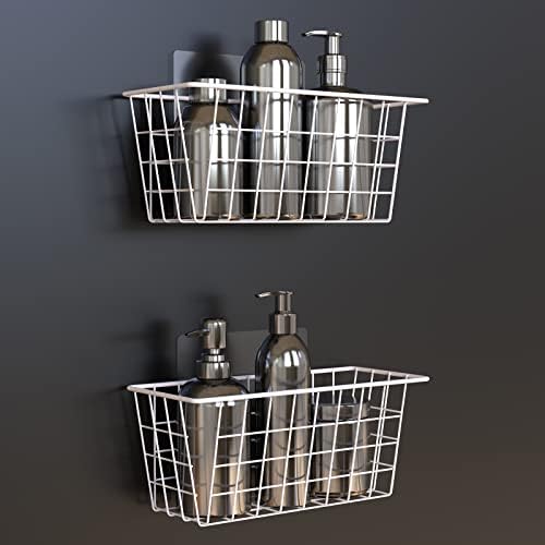 MaraFansie Wall Wire Baskets Bin No Drilling Adhesive Hanging Baskets Wall - Image 5