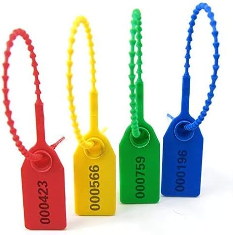 100 PlasticTamper Seals, Zip Ties for Fire Extinguishers Pull Tite Security Tags Numbered Disposable Self-Locking Tie 250mm Length(Dark Blue)