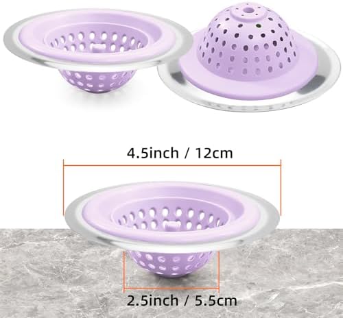 Silicone Strainer for Kitchen Sink, 2 Pack, Stainless Steel Reinforced - Image 4