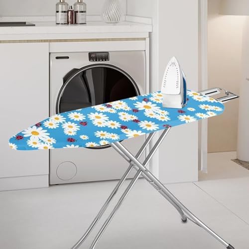 Cute Blue Daisy Thick Padding Ironing Board Covers Stain Resistant Hook and - Image 2