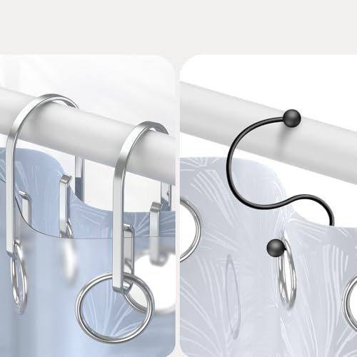 Chrome Shower Curtain Hooks Rings，Double Sided Shower Curtain Hooks Rust - Image 4