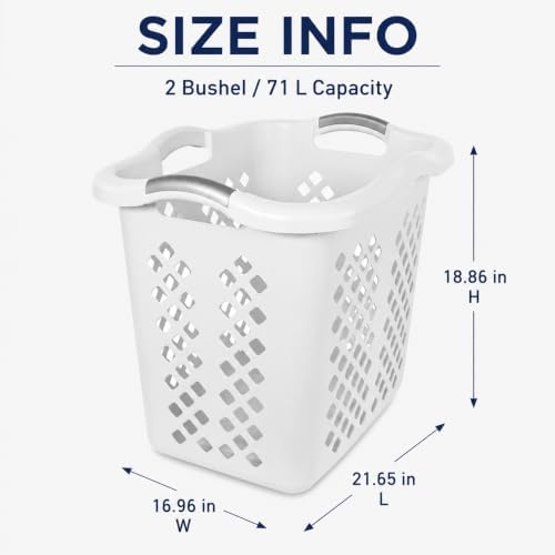 Laundry Basket 2 Pack 2 Bushel Plastic - Image 3