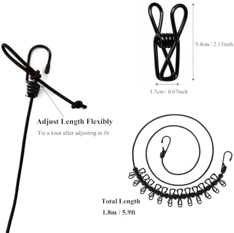 Portable Clothesline for Travel, 1.8m Retractable Travel Clothes Line - Image 4