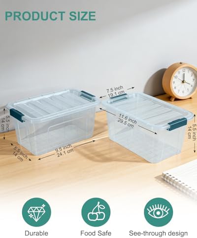 Storage Bins with Lids 6 Pack Clear Storage Containers, 7 Quart Stackable - Image 2