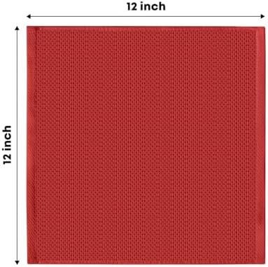 Artoid Mode 100% Cotton Dark Red Waffle Weave Kitchen Dish Cloths, 12x12 Inch - Image 6